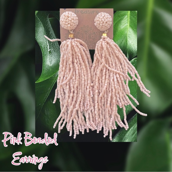 Jewelry - Gorgeous Soft Pink Beaded Earrings!